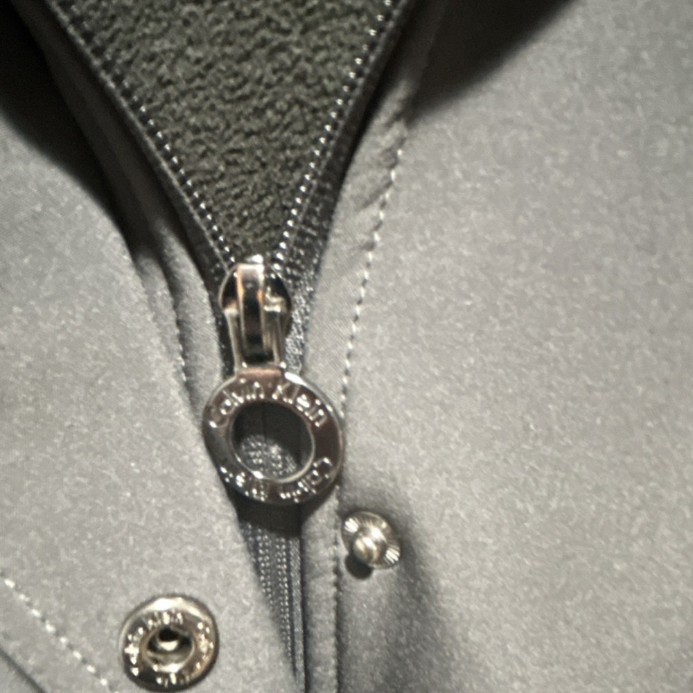 Calvin Klein  Zip Button Jacket Stand-Up Collar Logo M women's Mid-Length - Picture 3 of 6